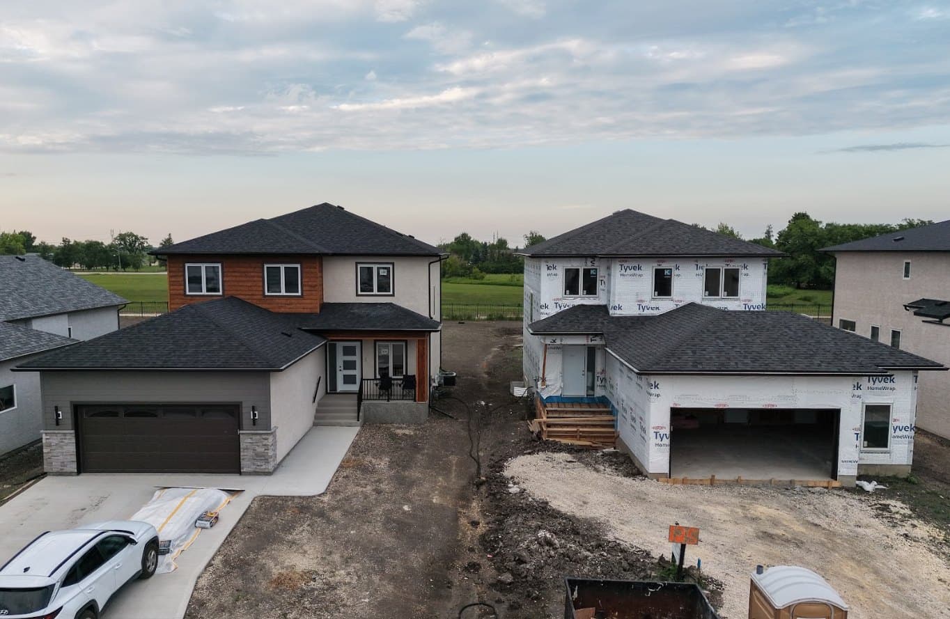 Two new homes under construction on Elm Drive, West St. Paul