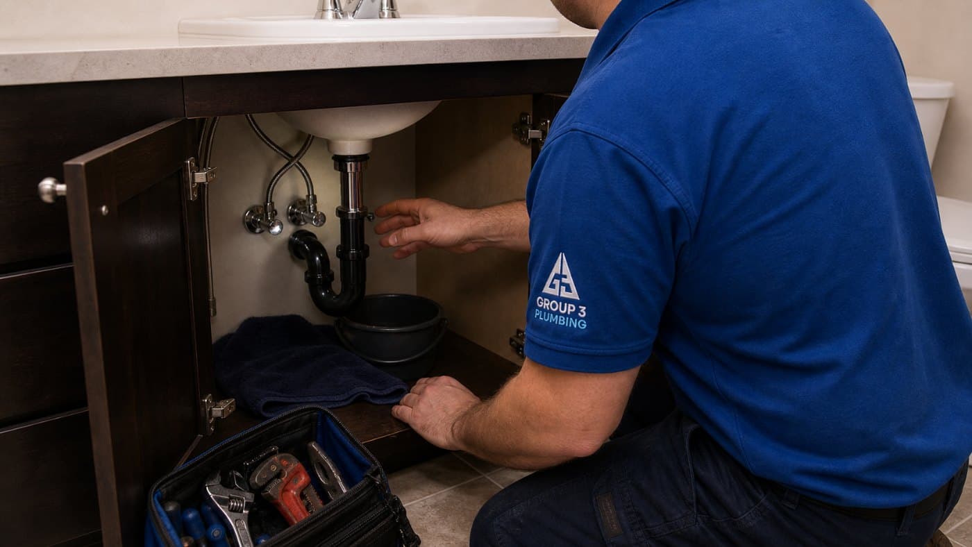 Under-sink repair on a service call